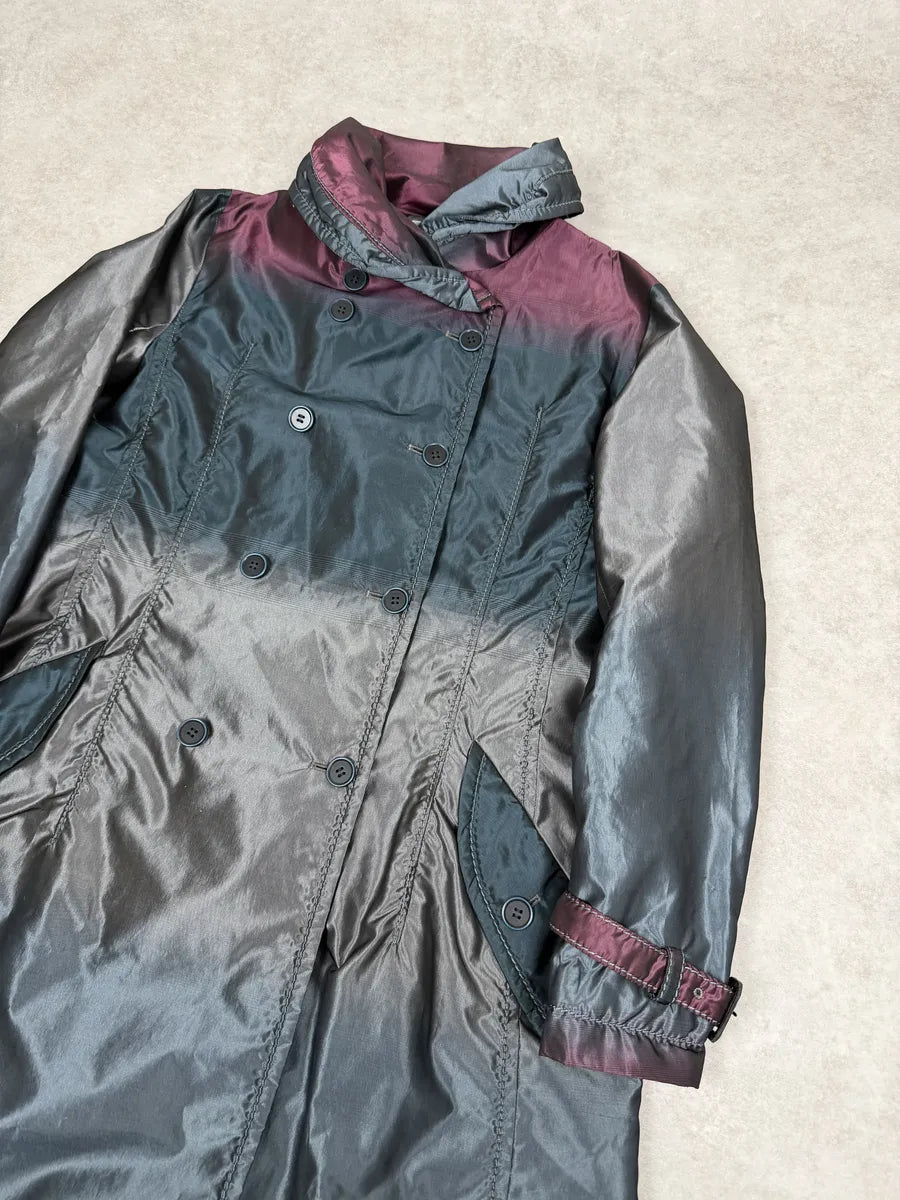 2000s Issey Miyake Gradient Multicolor Long Japanese Trench Coat QbAwOLk 8