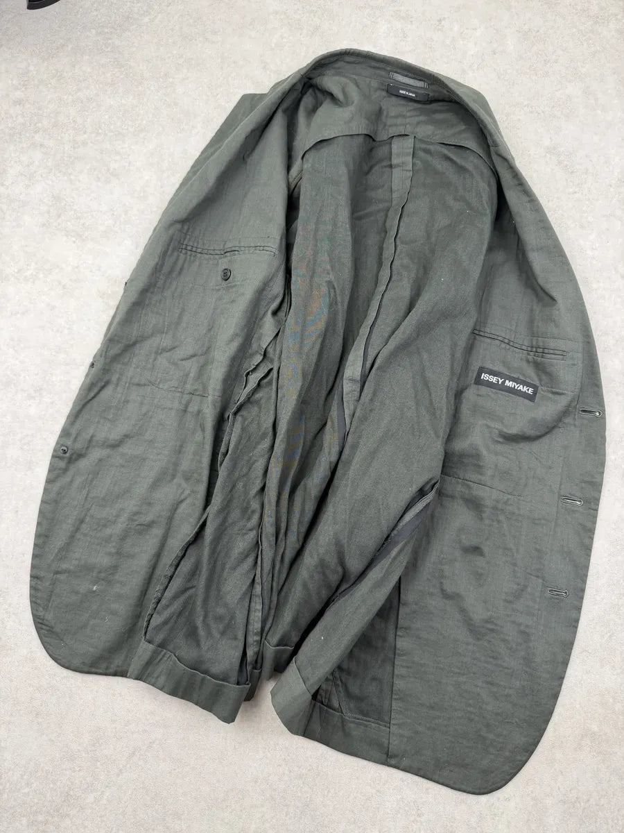 2000s Issey Miyake Green Forest Light Blazer Jacket dEmYCEn 12