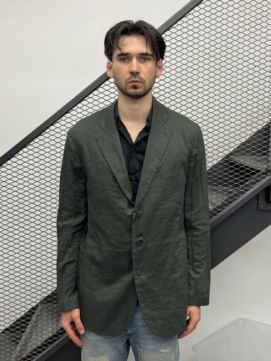 2000s Issey Miyake Green Forest Light Blazer Jacket dEmYCEn 2
