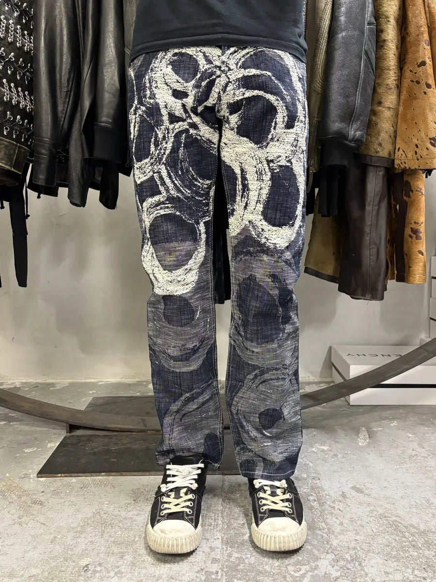 2000s Issey Miyake MEN Abstract Contemporary Relief Denim Jeans (S) lHepUtp 1