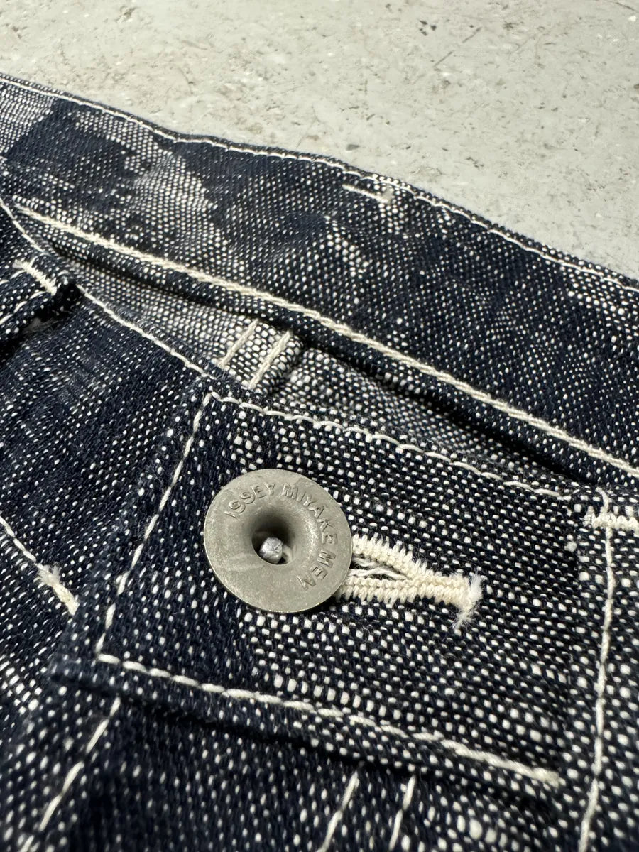 2000s Issey Miyake MEN Abstract Contemporary Relief Denim Jeans (S) lHepUtp 10