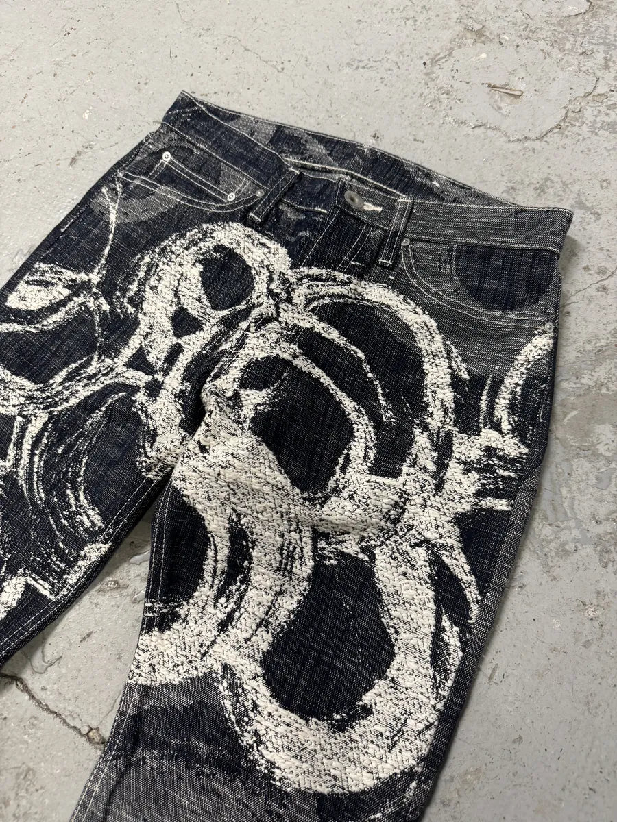 2000s Issey Miyake MEN Abstract Contemporary Relief Denim Jeans (S) lHepUtp 11