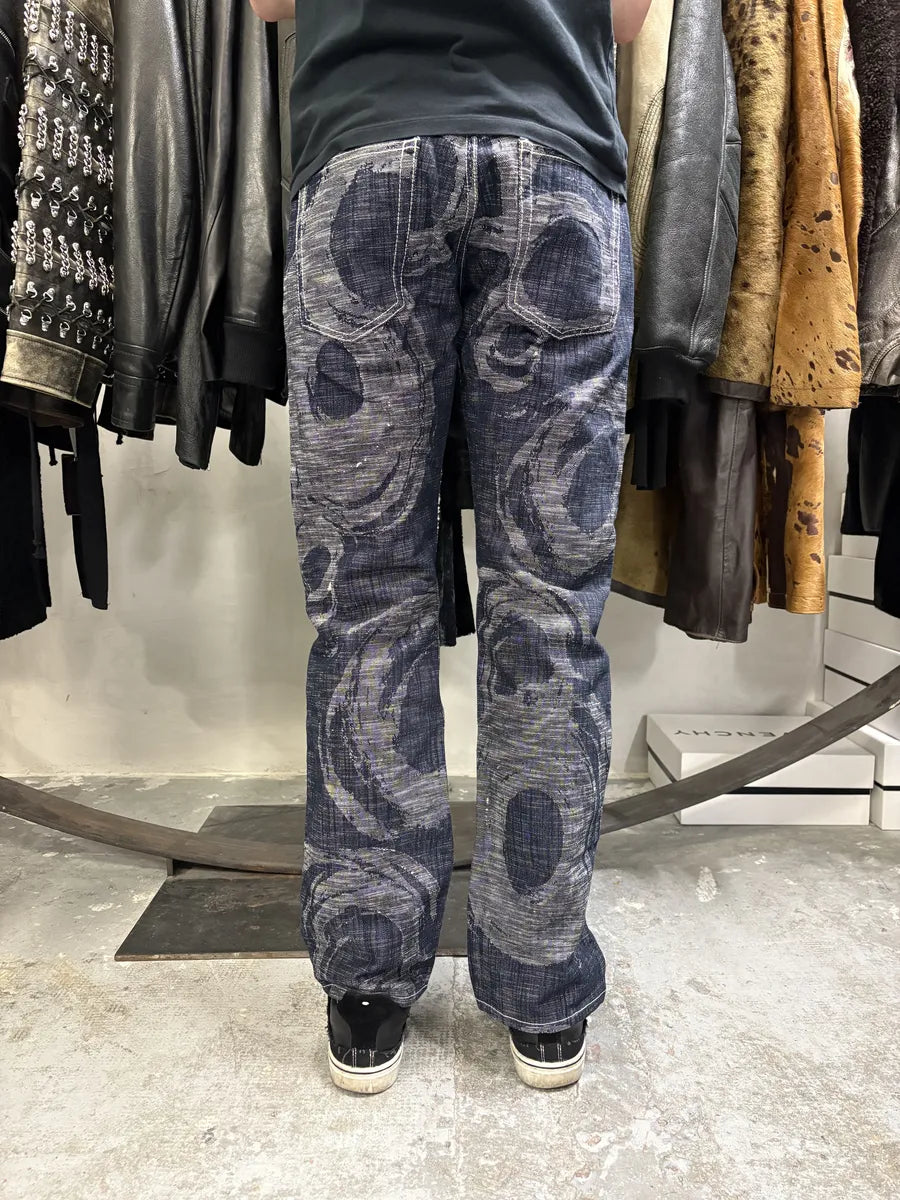 2000s Issey Miyake MEN Abstract Contemporary Relief Denim Jeans (S) lHepUtp 3