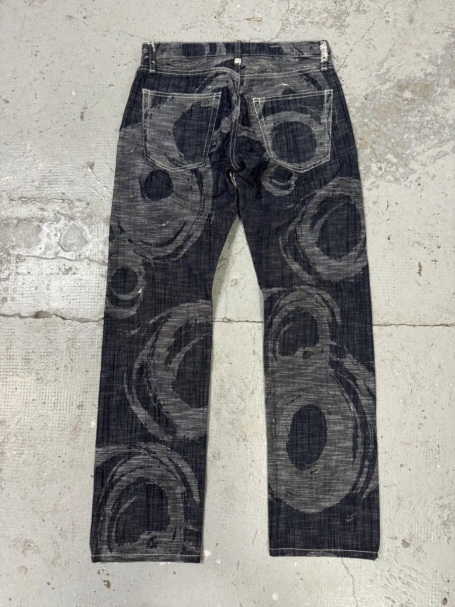 2000s Issey Miyake MEN Abstract Contemporary Relief Denim Jeans (S) lHepUtp 4