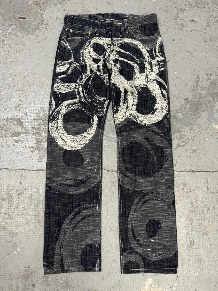 2000s Issey Miyake MEN Abstract Contemporary Relief Denim Jeans (S) lHepUtp 5