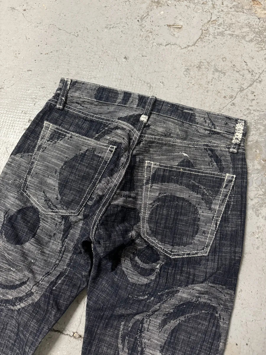 2000s Issey Miyake MEN Abstract Contemporary Relief Denim Jeans (S) lHepUtp 6