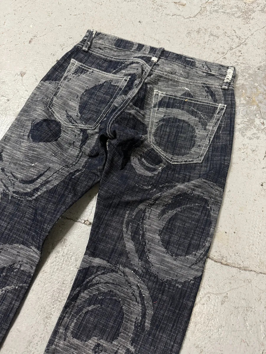 2000s Issey Miyake MEN Abstract Contemporary Relief Denim Jeans (S) lHepUtp 7