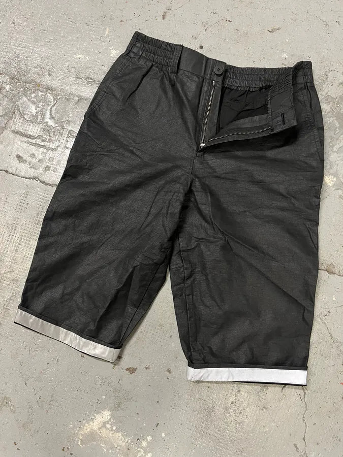 2000s Issey Miyake MEN Black Reflective Shorts (S) vChCvlI 4