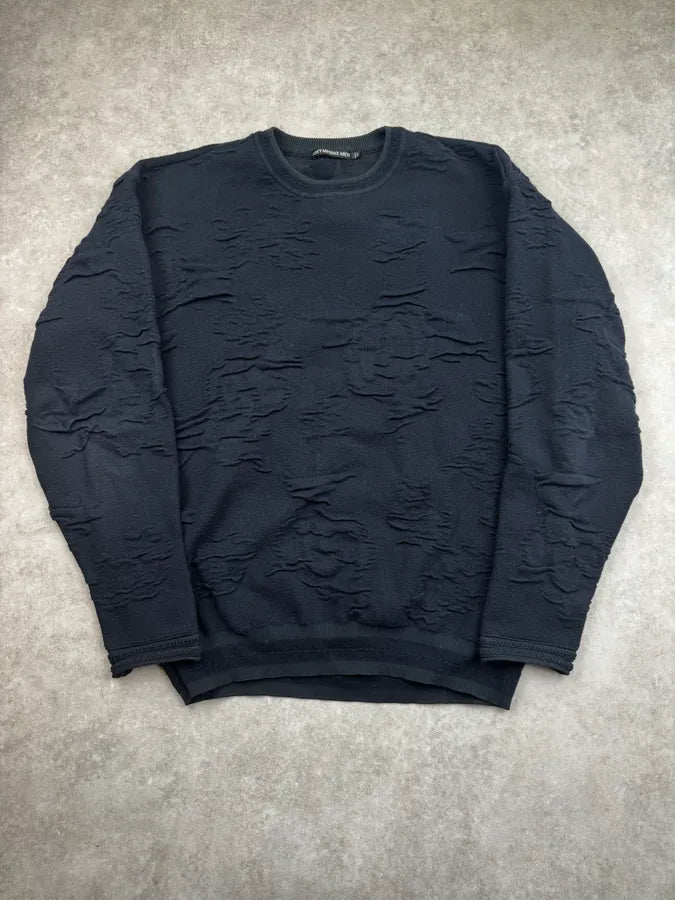 2000s Issey Miyake Navy Relief Sweater foGNCjH 0