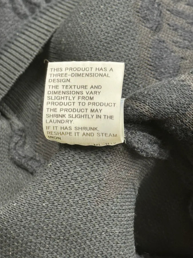 2000s Issey Miyake Navy Relief Sweater foGNCjH 10
