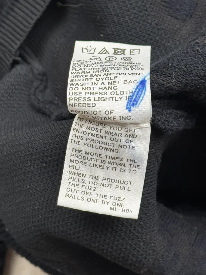 2000s Issey Miyake Navy Relief Sweater foGNCjH 11