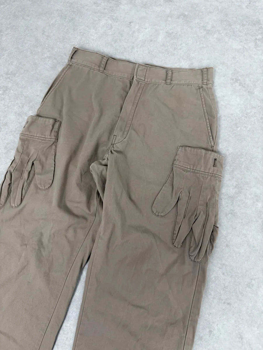 2000s Issey Miyake Ne-Net Gloves Pockets Beige Cargo Pants JhfuHro 6