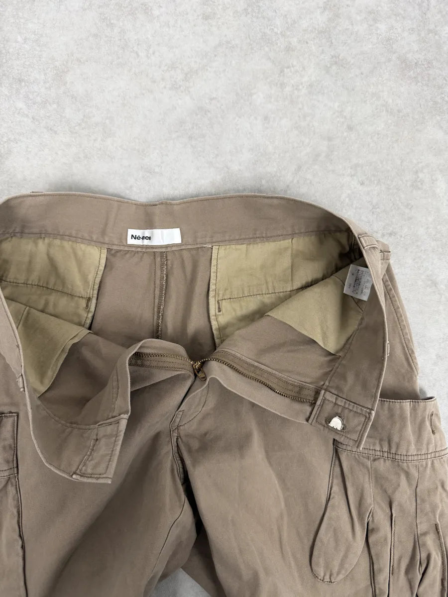 2000s Issey Miyake Ne-Net Gloves Pockets Beige Cargo Pants JhfuHro 8