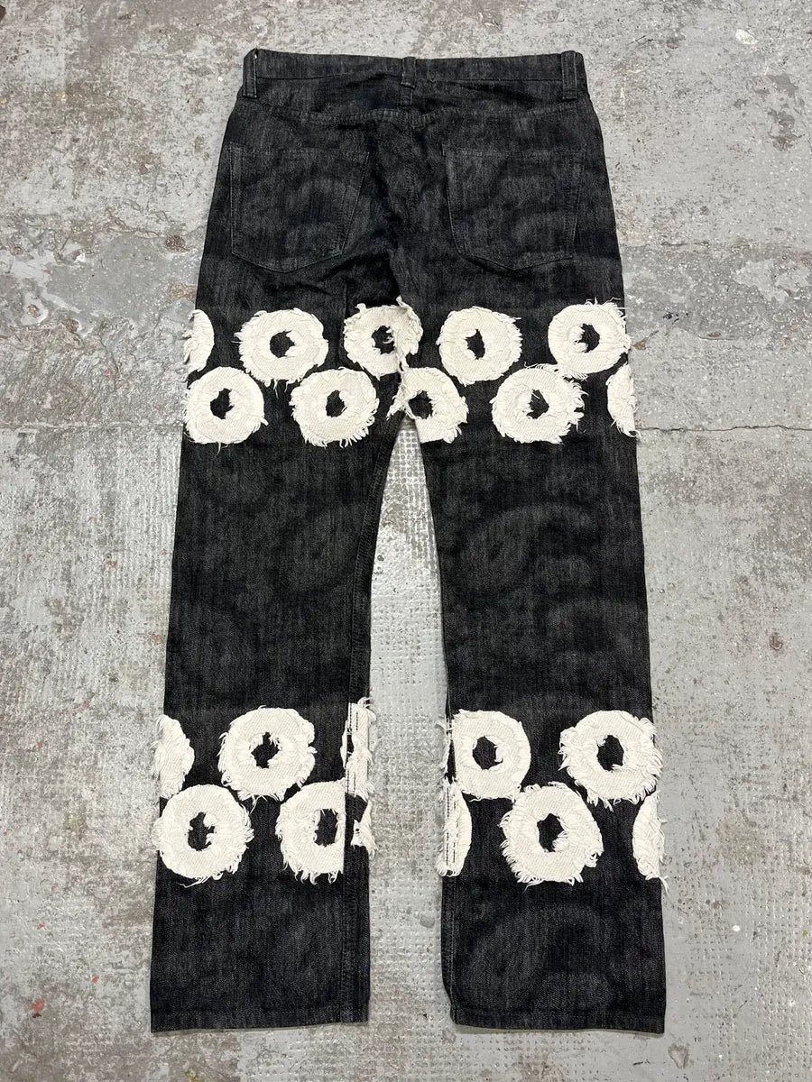 2000s Issey Miyake White Circle Denim Jeans (S) kgJtUea 6
