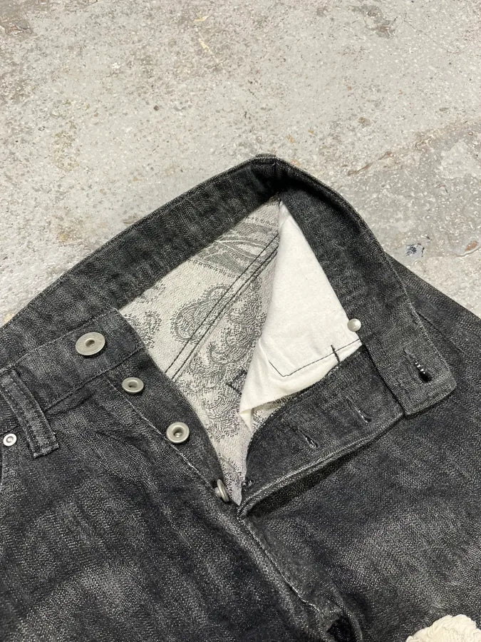 2000s Issey Miyake White Circle Denim Jeans (S) kgJtUea 9