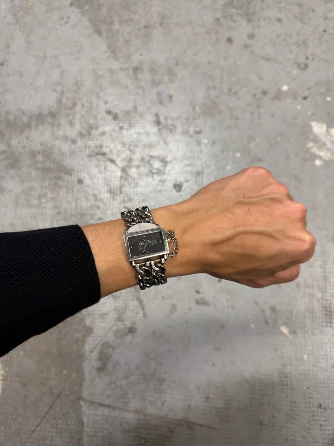 2000s Jean Paul Gaultier 2 Chains Silver Steel Watch (OS) YYCJBnQ 2