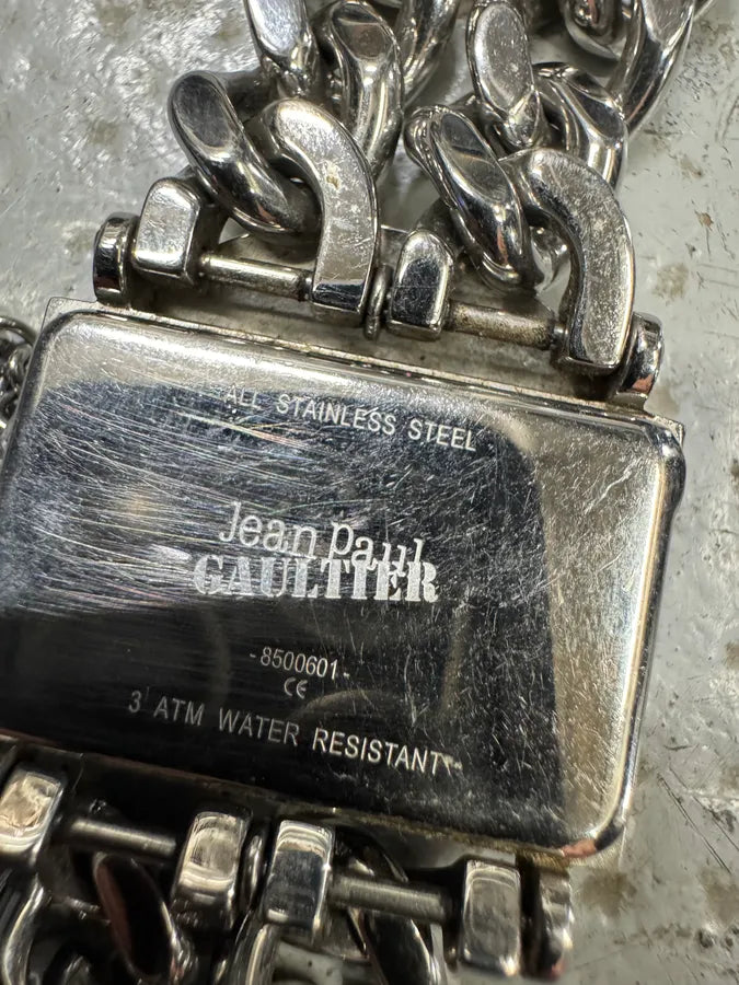 2000s Jean Paul Gaultier 2 Chains Silver Steel Watch (OS) YYCJBnQ 8