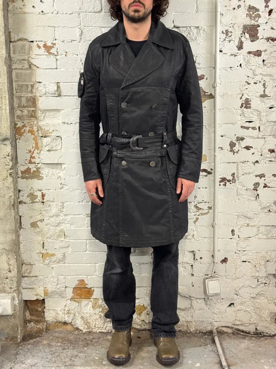 2000s Jean Paul Gaultier 2 in 1 Detachable Cargo Black Trench Coat MJxaUqH 1