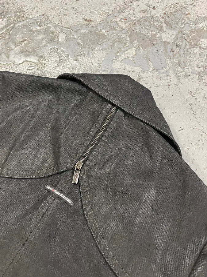 2000s Jean Paul Gaultier 2 in 1 Detachable Cargo Black Trench Coat MJxaUqH 9