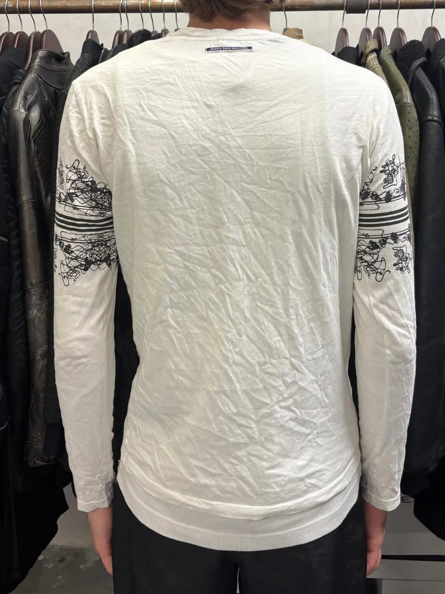 2000s Jean Paul Gaultier Abstract Cross White Longsleeves (S) OeloBBj 2