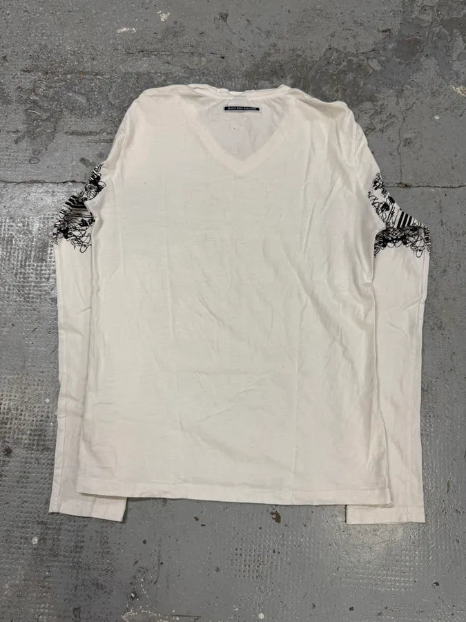 2000s Jean Paul Gaultier Abstract Cross White Longsleeves (S) OeloBBj 5