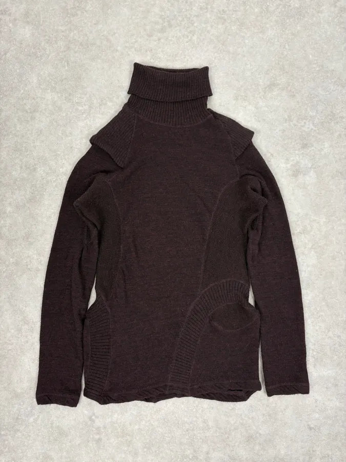 2000s Jean Paul Gaultier Asymetrical Burgundy Turtleneck wEqtJBk 2