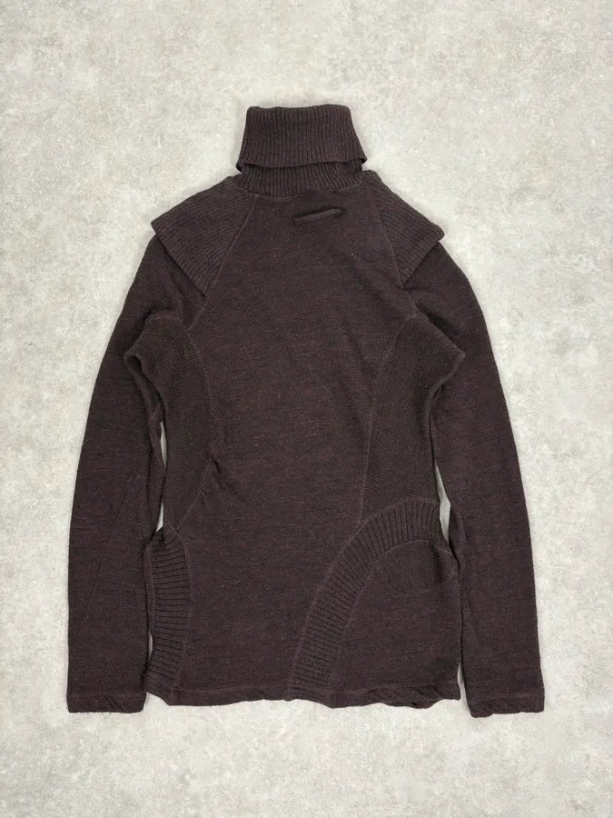 2000s Jean Paul Gaultier Asymetrical Burgundy Turtleneck wEqtJBk 3