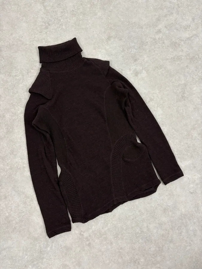 2000s Jean Paul Gaultier Asymetrical Burgundy Turtleneck wEqtJBk 4