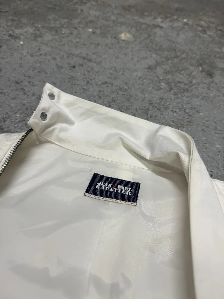 2000s Jean Paul Gaultier Asymmetrical Zip White Avant-Garde Jacket (S) 10