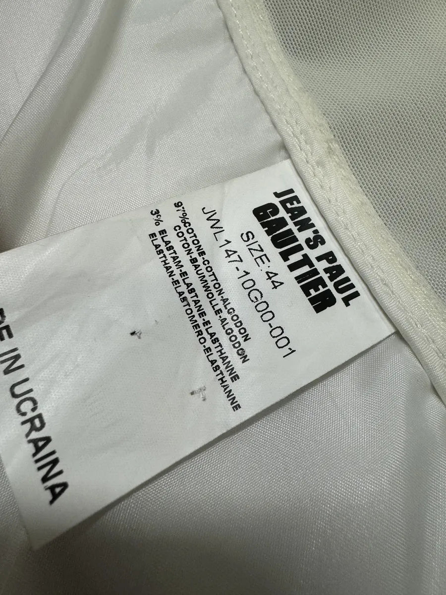 2000s Jean Paul Gaultier Asymmetrical Zip White Avant-Garde Jacket (44eu/us10) 5