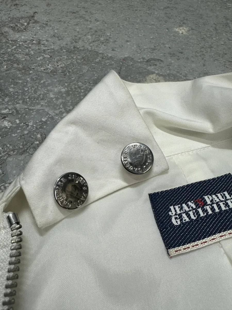 2000s Jean Paul Gaultier Asymmetrical Zip White Avant-Garde Jacket (S) 7