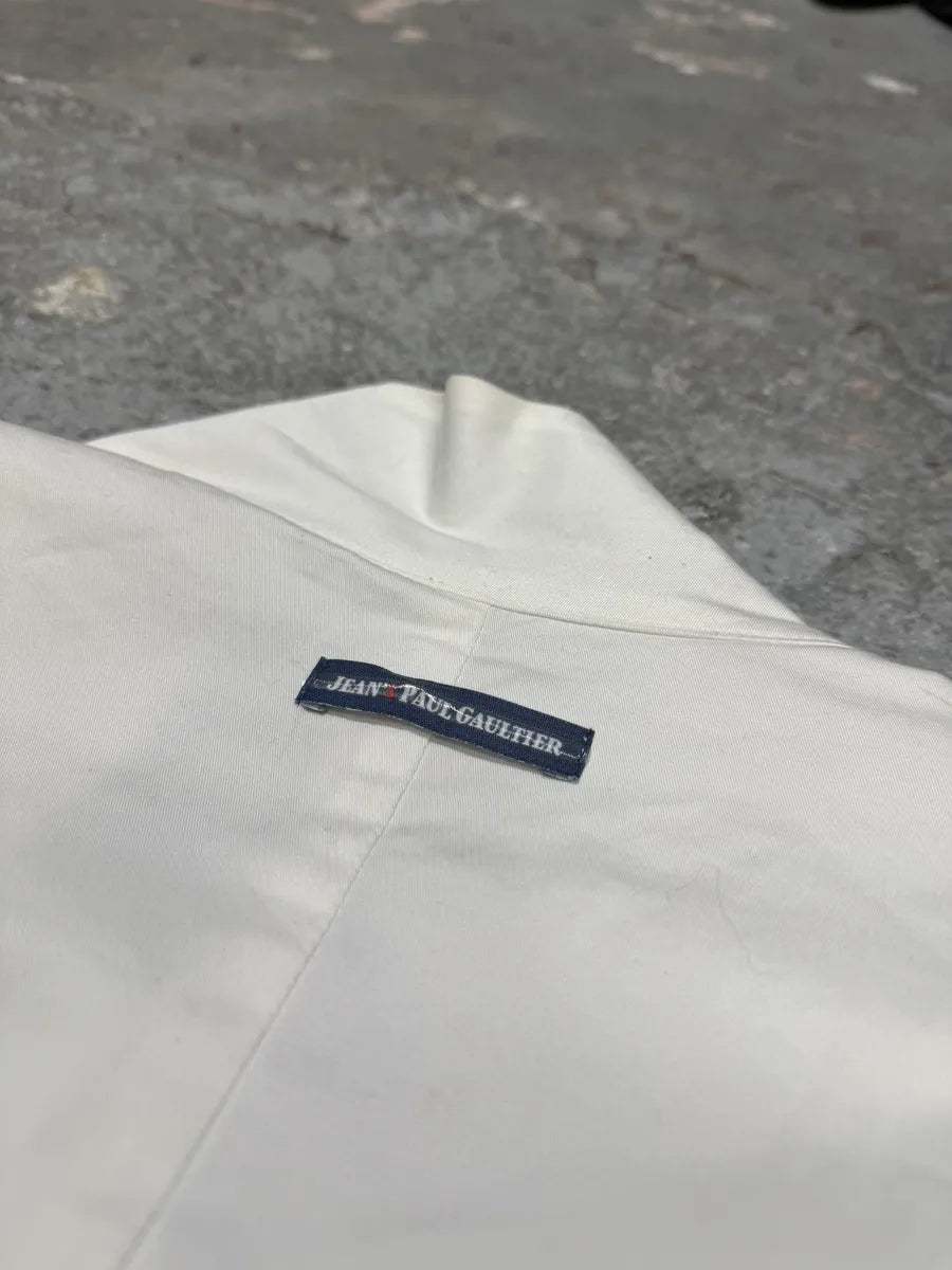2000s Jean Paul Gaultier Asymmetrical Zip White Avant-Garde Jacket (S) 9