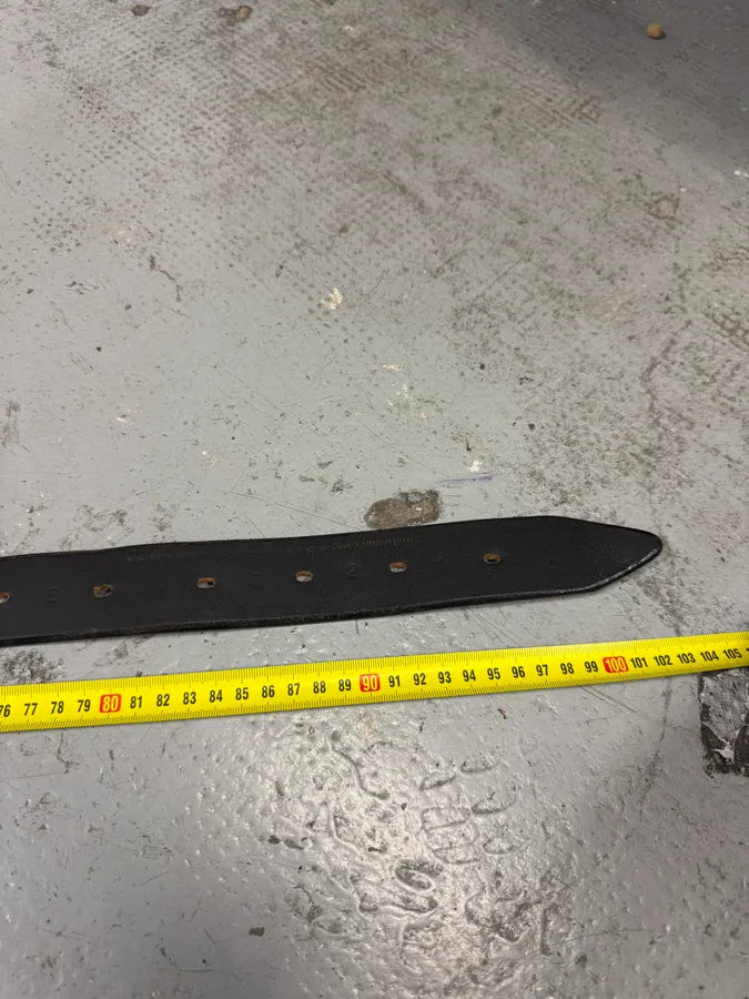 2000s Jean Paul Gaultier Axes Metal Buckle Black Leather Belt IXkbMhu 10