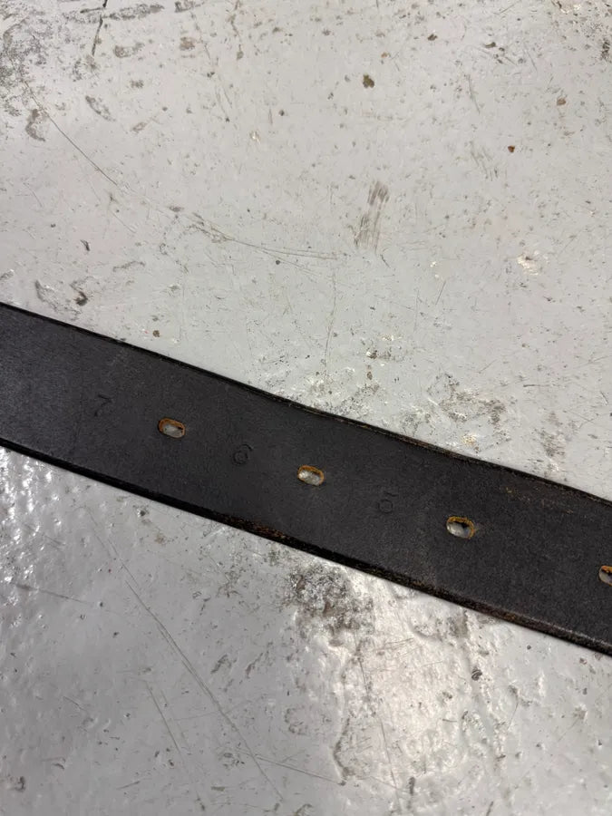 2000s Jean Paul Gaultier Axes Metal Buckle Black Leather Belt IXkbMhu 7