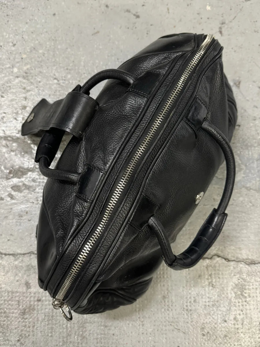 2000s Jean Paul Gaultier Ballistic Black Reinforced Leather Handle Bag kbqgvVi 2