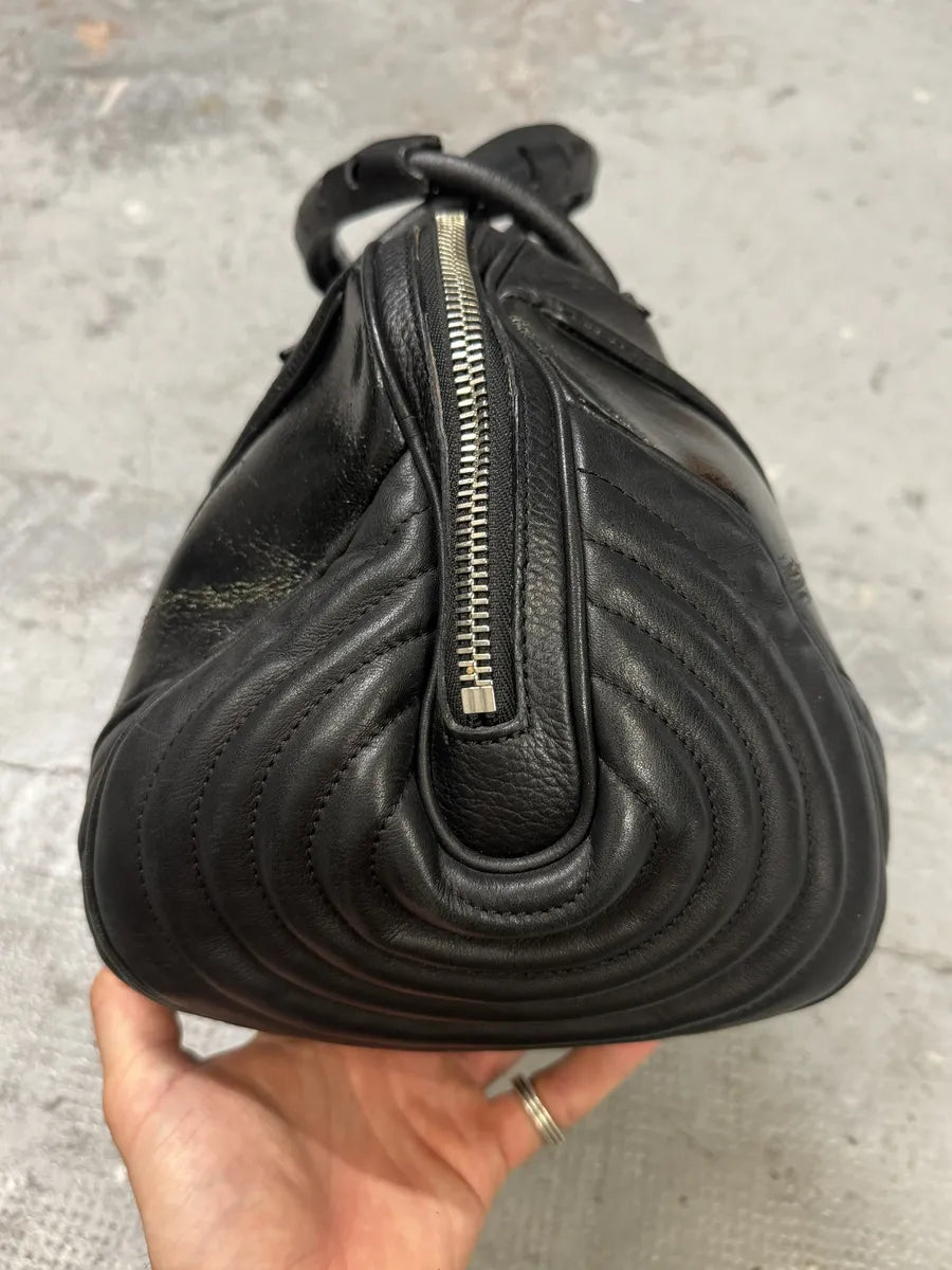 2000s Jean Paul Gaultier Ballistic Black Reinforced Leather Handle Bag kbqgvVi 4