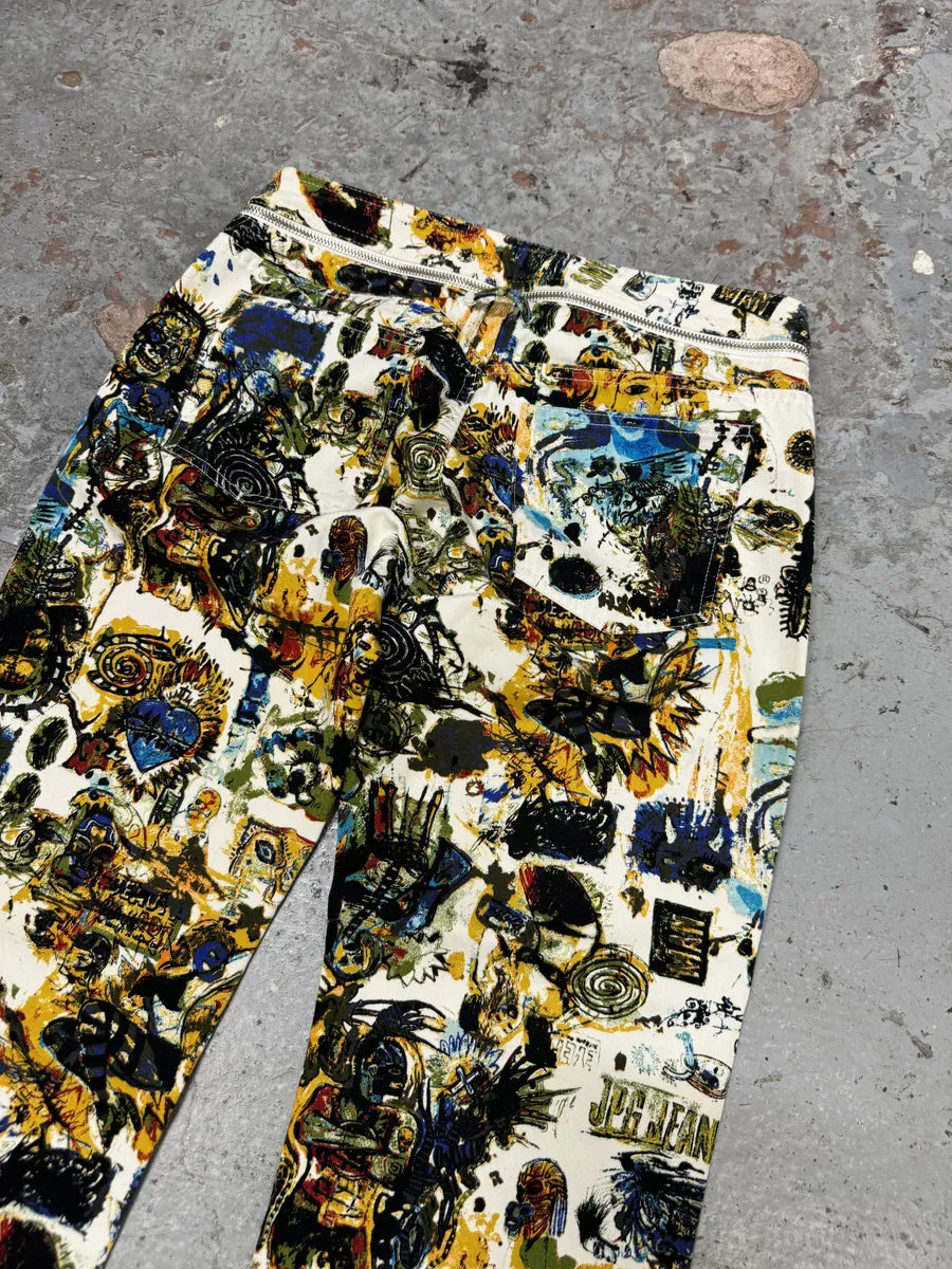 2000s Jean Paul Gaultier Basquiat Belted Abstract Human Body Pants DILhcXo 5