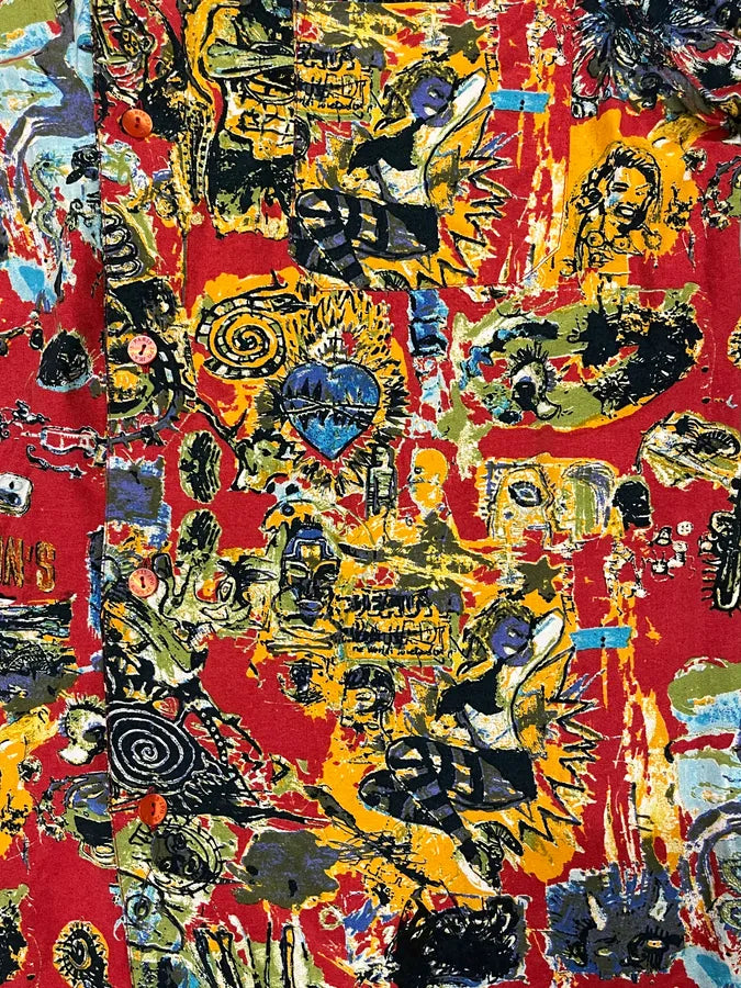 2000s Jean Paul Gaultier Basquiat Red Shirt JwYZXKN 10
