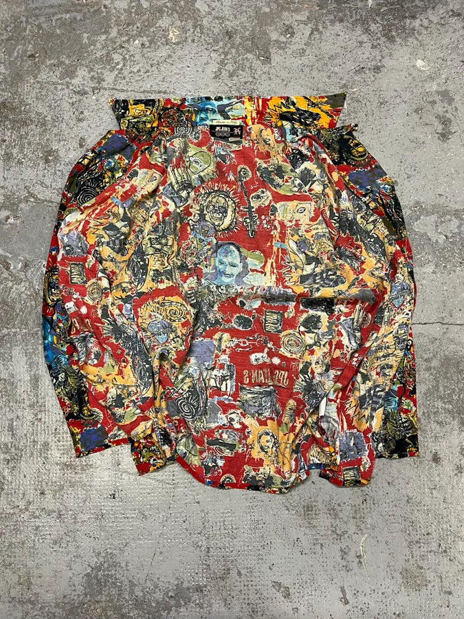 2000s Jean Paul Gaultier Basquiat Red Shirt JwYZXKN 6