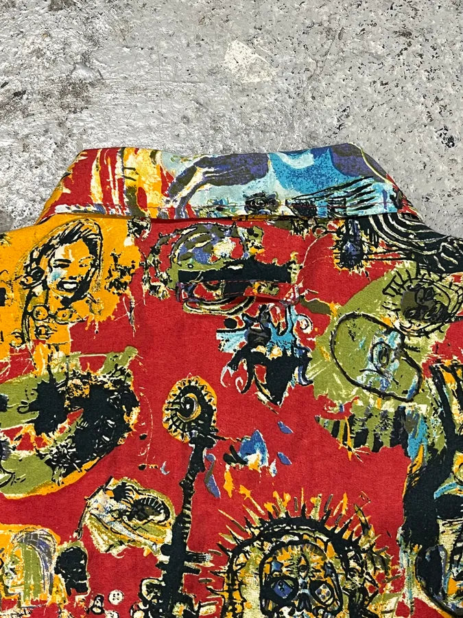 2000s Jean Paul Gaultier Basquiat Red Shirt JwYZXKN 12