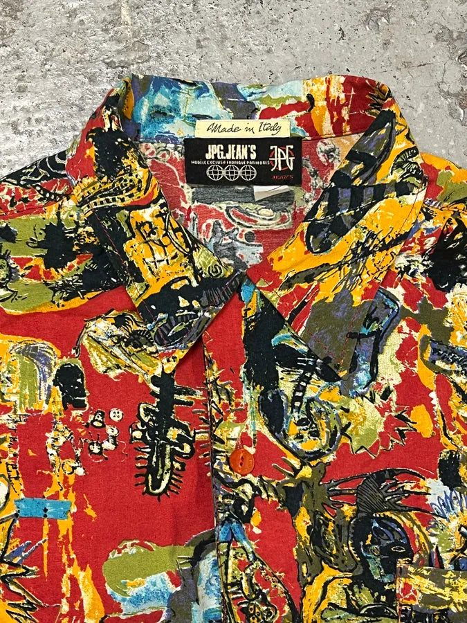 2000s Jean Paul Gaultier Basquiat Red Shirt JwYZXKN 7
