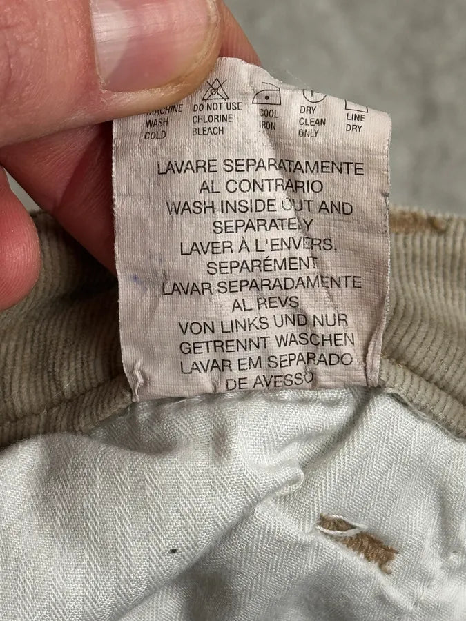 2000s Jean Paul Gaultier Beige Multi Pockets Cargo Aviator Velvet Pants FMgaUSp 13
