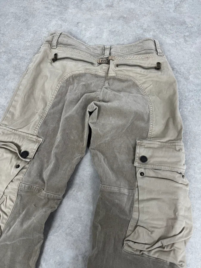 2000s Jean Paul Gaultier Beige Multi Pockets Cargo Aviator Velvet Pants FMgaUSp 6