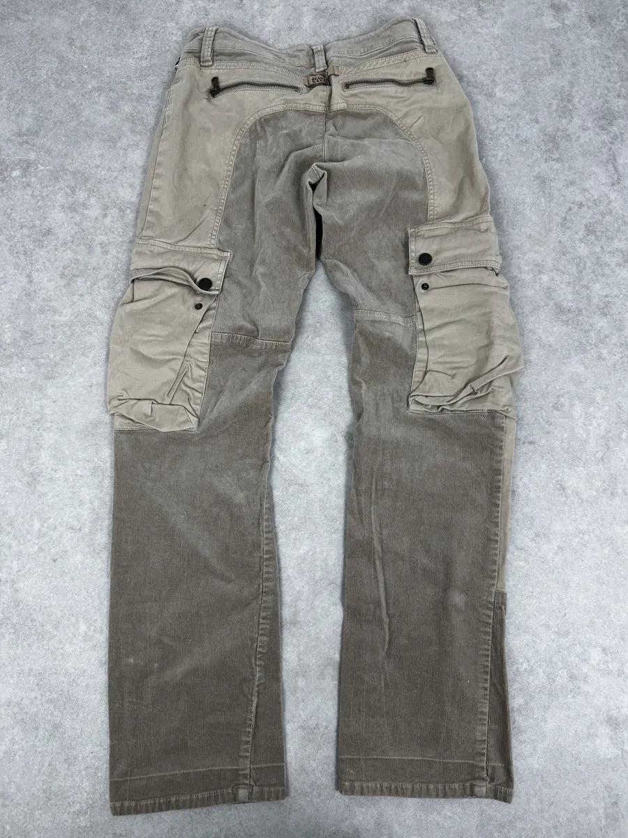 2000s Jean Paul Gaultier Beige Multi Pockets Cargo Aviator Velvet Pants FMgaUSp 4
