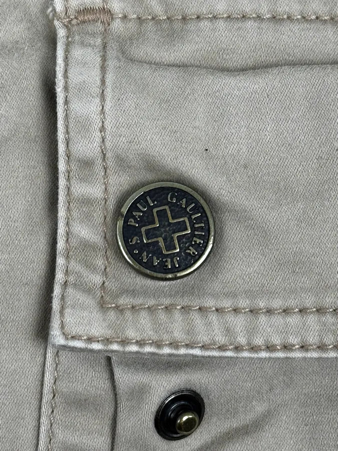 2000s Jean Paul Gaultier Beige Multi Pockets Cargo Aviator Velvet Pants FMgaUSp 10