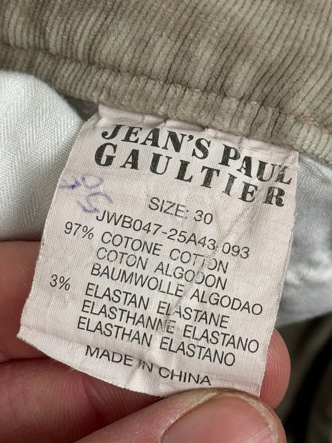 2000s Jean Paul Gaultier Beige Multi Pockets Cargo Aviator Velvet Pants FMgaUSp 12