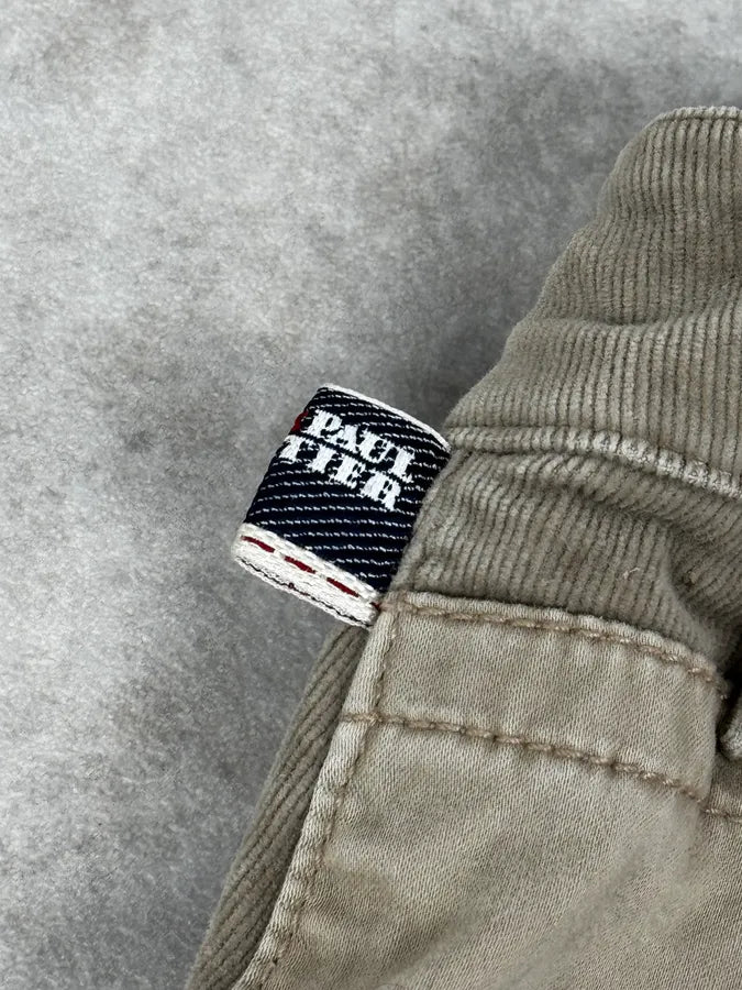 2000s Jean Paul Gaultier Beige Multi Pockets Cargo Aviator Velvet Pants FMgaUSp 9