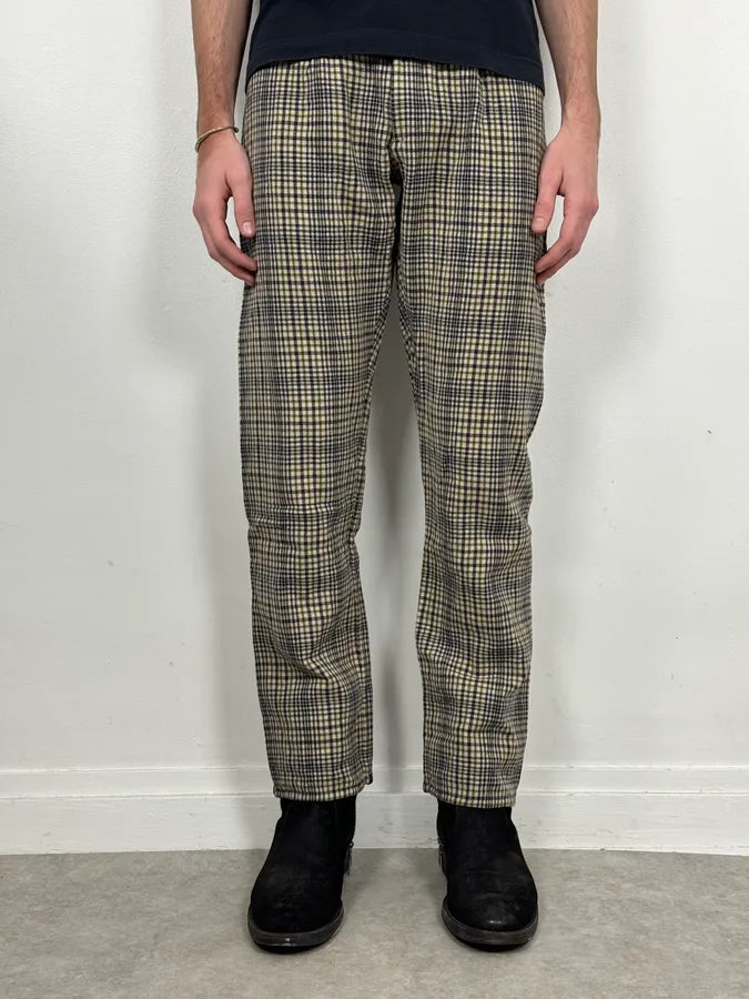 2000s Jean Paul Gaultier Beige Tartan Classy Pants msJWzYj 1