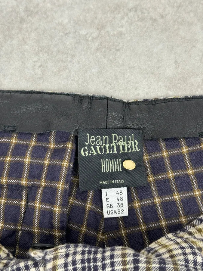 2000s Jean Paul Gaultier Beige Tartan Classy Pants msJWzYj 8