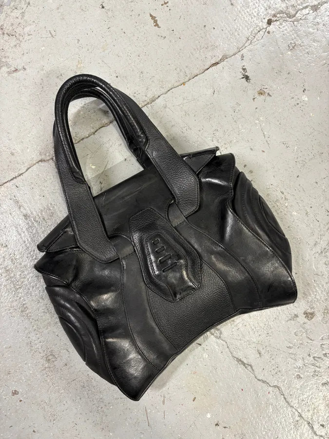 2000s Jean Paul Gaultier Black Ballistic Leather Bag (OS) zHLuOYu 2